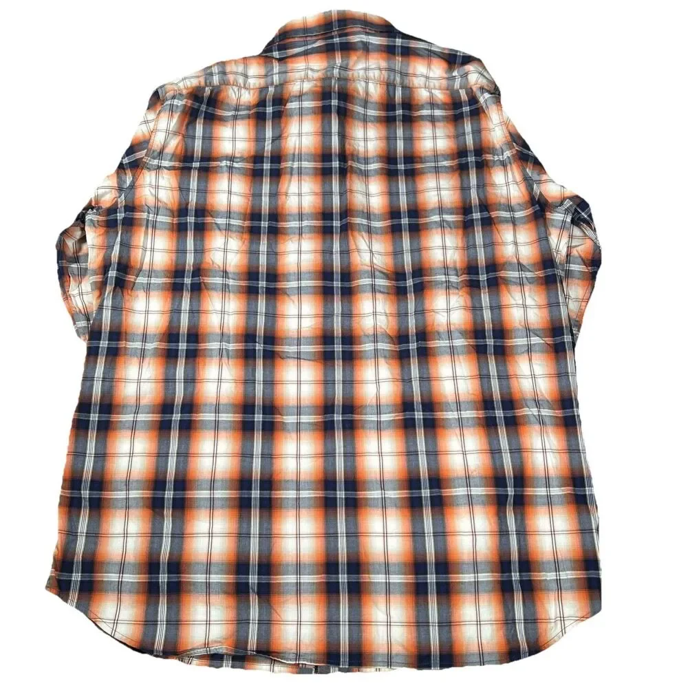 Banana Republic Men’s L‎ We Go Ombré Plaid Long Sleeve Button Down Shirt EUC